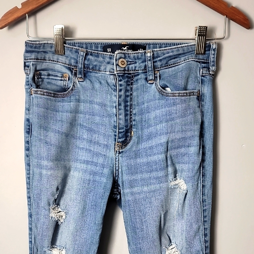 Hollister High Rise Supet Skinny Distressed Classic STRETCH Jeans